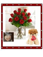 12 Roses w/Vase, Cookie, & GUND Stuffed Animal